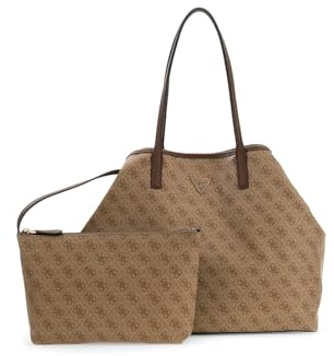 GUESS Eco Victtoria Large 2 In 1 Tote Latte Logo/Brown