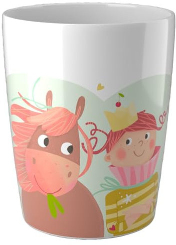HABA Taza infantil con diseño de princesa y caballo, de melamina, apta para lavavajillas, tamaño adecuado para niños, para pequeños fans de cuentos de hadas a partir de 12 meses, 2012443004