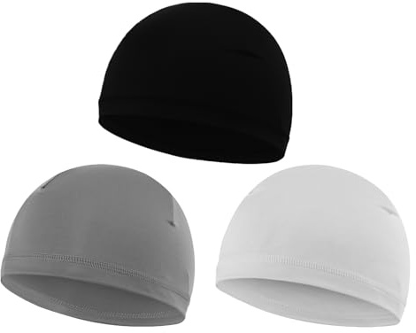 FakeFace 3PCS Cooling Skull Cap for Kid Sweat Wicking Helmet Liner Beanie Mesh Running Cycling Wave Cap for 5-12 Years Boy Girl