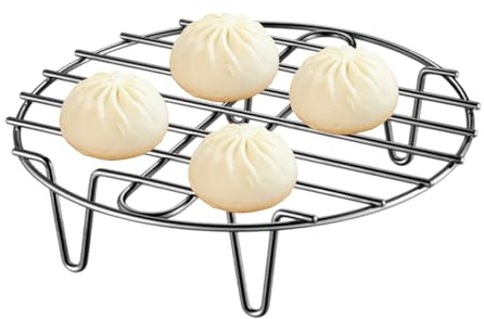 Inserto per cottura a vapore in acciaio | Griglia antiaderente | Inserto rotondo in acciaio per cottura a vapore per arrosti, cuocere, preparazioni alimentari, cucinare, carne, frutti di