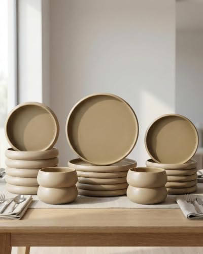 BAVARY Service Vaisselle Chubby-B 24 Pcs – Set De Table & Assiette Porcelaine – Service De Table 6 Personnes De Plates & Assiette Creuse, Bols, Vaisselle Et Arts De La Table Micro-onde/Lave-Vaisselles