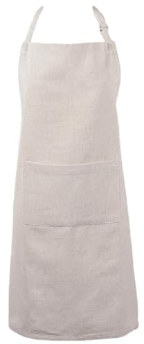 DII 100% Cotton Solid Chambray Kitchen Set, Chef Apron, Natural, 1 Piece