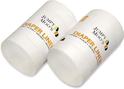 Forros Pañales Bebé para Pañales de Tela de JM– Sin Tintes, ni Cloro, Sin Perfume, Bambú 100% - Biodegradable y Desechable – Perfectos para Pañales Reutilizables (Paquete de 2-100 Hojas)