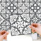 WALPLUS Grey Tile Stickers Peel and Stick Wall 15x15cm(6) Adhesive Tiles for Walls Removable Stick on Kitchen Self Installing Tile Stickers for Kitchen Grey Spanish Renaissance 24 PCS