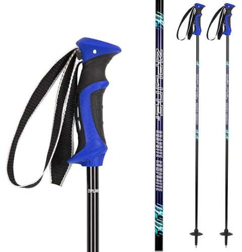Zipline Lollipop 14.0 Graphite Carbon Composite Ski Poles – Lightweight Ergonomic Grip, Vibration Dampening, Groomers and Freestyle. Choice of Skiers (BlackBerry, 52 in./132 cm)