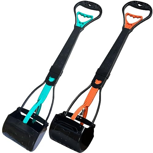 ienjoyed 2 piezas de palas para excrementos, pala grande para perros, resistente, irrompible, con mango largo y resorte duradero de alta resistencia