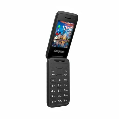Energizer - Téléphone Portable - Mobile Senior à Clapet - Clavier Grandes Touches - Physique E282SC - Batterie 1400 mAh - Double Sim (Nano SIM) - 4G LTE - Garanti 3 Ans - Noir - Débloqué - Caméra 2MP