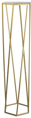 HowHomely Växtpall metallpall växter 100 cm blompall metall – blompelare växtpall hög – blompelare metall gyllene