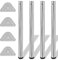 Makastle 4er Set Tischbein Höhenverstellbar 710 mm Ø60mm Regulierbare Chrom Tischbeine Tischfüße Stützfuß, regulierbare Höhe 710-720mm, Montagezubehör inklusive