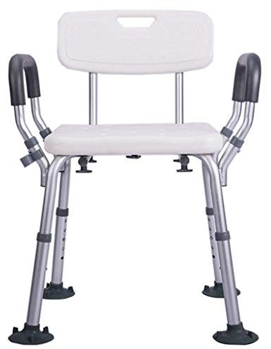 Tabouret de Salle de Bain, Tabouret de Salle de Bain, Fauteuil élévateur de Baignoire Blanc avec accoudoirs avec Pieds réglables en Hauteur, Fauteuil élévateur de Douche pour la sécurité et la s