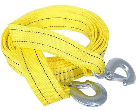 BomDog Abschleppseil, Anhängerschnur, Abschleppseil Für Auto, Abschleppseil Mit Haken, Abschleppseil Für Lkw, Abschleppseilhaken, Doppellagiger Abschleppgurt/Yellow/Mum