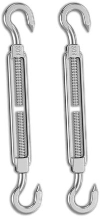 KGDUYC 2 hebillas giratorias M8, hebilla giratoria de tensor de cable de acero inoxidable 304, tensor de cable ajustable, tensor de cable con gancho para tensor de toldo de cuerda de jardín