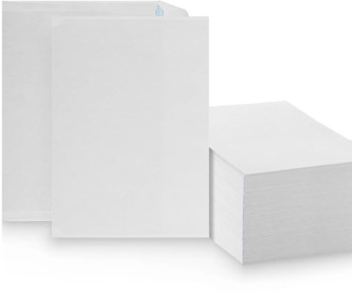 LOGIC PACK 100 Briefumschläge ohne Fenster DIN C6 Umschläge Weiß haftklebend 114 x 162 mm 75g/m² Papierumschläge Kuvert C6