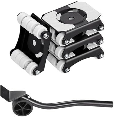 VEVOR 4 PCS Plataforma Rodante para Muebles Carga de 340 kg, Transportador de Muebles Resistente con Ruedas, Estructura de Doble Fila y Ocho Ruedas y Panel de Acero al Carbono para Mover Muebles