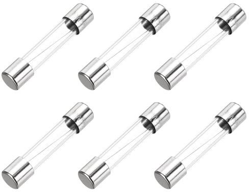 sourcing map Fusibile ritardato in vetro, 10 A, 250 V, 6 x 30 mm, UL, per elettrodomestici, 6 pezzi