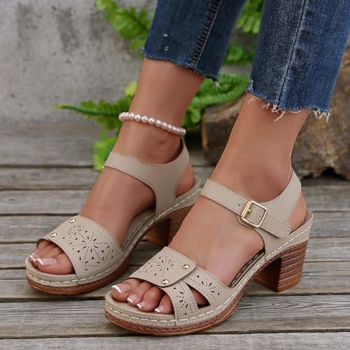 Chaussure Femme ete,Sandales Femme été Confortable,Sandales à Talons Hauts Avec Fleurs,Sandales Compensées à Talons Hauts Pour,Bout Ouvert Plateforme Respirantes ,Sandales Chaussures Orthopédique
