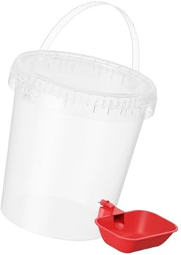 Dcaknri Fontana per animali domestici, fontana per cani e gatti da 8 l/10 l, distributore di mangime di grande capacità, facile da pulire, per polli, anatre e oche per interni