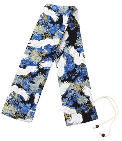 STOBAZA Bolsa Protectora para Flauta y Clarinete de Algodón Ajustable, Diseño Chino Tradicional en Azul, Ligera y Portátil para Almacenamiento y Transporte Seguro de Instrumentos