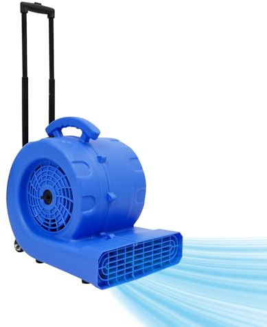 LKHDONG Air Mover Carpet Dryer 750 W Secador de suelo, ventilador de suelo Blower Floor, ventilador de 3 velocidades, secador de alfombras con mango retráctil y rueda, ventilador de suelo, función de
