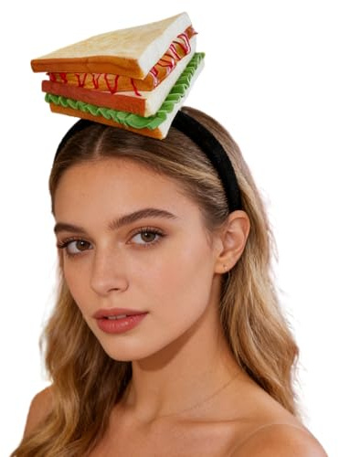 Generisch Cinta para la cabeza, simulación de un sándwiches de pan como diadema cómoda para el pelo, para temáticas, actuaciones en escenarios, de cumpleaños y