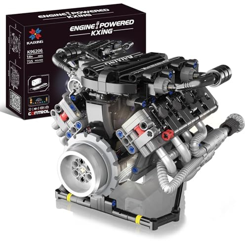 Weinsamkeit Teknik Supercar V8 motorbyggklossar, V8-motormodell som fungerar, med motor och APP-kontroll, den perfekta julklappen för superbilsentusiaster (D)