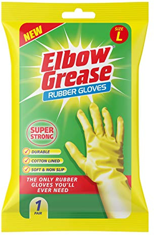 Elbow Grease Eg26 Gants en caoutchouc doublés de coton antidérapants Taille L