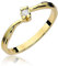 Damen Solitär Versprechen Ring Verlobungsring Antragsring 585 14k Gold Gelbgold natürlicher echt Diamant Brillanten
