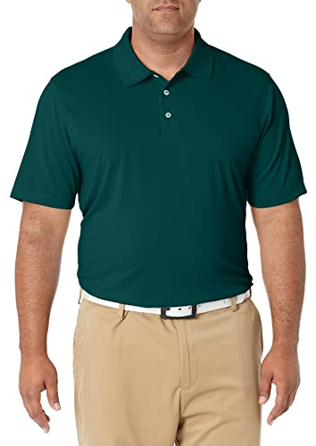 Amazon Essentials Men's Golftröja med normal passform snabbtorkande (finns i Big & Tall), Skogsgrön, XXL
