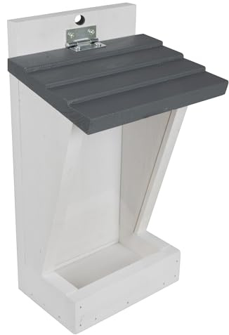 Windhager silo à graines pour oiseaux Buchberg, couvercle rabattable, volume de remplissage 1 litre, bois de pin, mangeoire pour oiseaux, station de nourriture pour oiseaux, durable