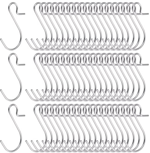 Zocipro S Hooks for Hanging, 60Pcs Stainless Steel S Hooks Small, Multi-Purpose S Shaped Hooks for Kitchen, Office, DIY Craft, Bathroom, Outdoor and Indoor