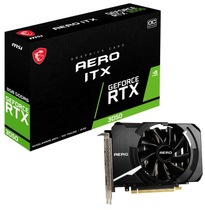 MSI GeForce RTX 3050 AERO ITX 8G OC Gaming Grafikkarte - NVIDIA RTX 3050, 8 GB DDR6 Speicher