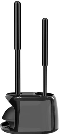 SetSail Toilet Brush and Plunger Set, Semi-Hidden Toilet Plungers Heavy Duty Toilet Bowl Brush and Holder for Bathroom Toilet Plunger and Brush Set for Deeply Cleaning - Black