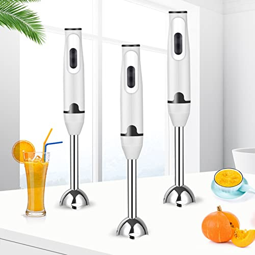 HshDUti Hand Blender Stick,400W Kitchen Stick Blenders, Immersion Blender,Stainless Steel Electric Handheld Food Processor for Coffee, Baby Food, Milkshake, Baking White Black
