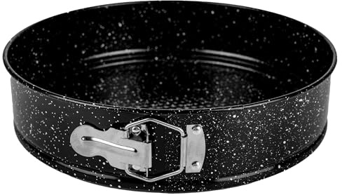 KARL HAUSMANN Tortiera Apribile - Ø 28 cm - Nero Teglia torta in Acciaio Carbon Steel - Rivestito in Antiaderente - Tonda Tortiera a Cerniera - Stampo Cheesecake - Tortiere per Dolci - Marmo Nero