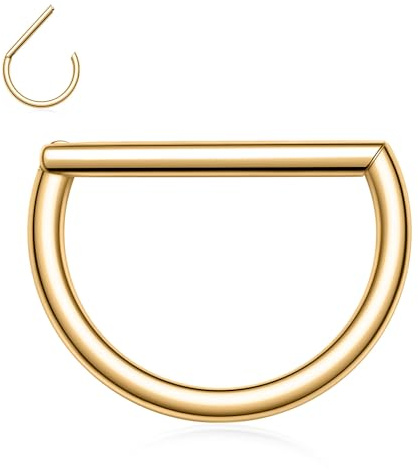 Piercing de Nariz Barra Recta Joyería para Tabique 16G 18G Anillo de Tabique Pendientes Daith Acero Quirúrgico Semicírculo Conch Tragus Cartílago Rook Hélice Aro Pendiente Anillo Clicker de Segmento