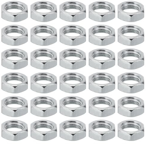 PATIKIL M14x1.5 Acciaio Dadi Esagonali 30pz Metrico Filettatura Dadi Viti Bullone Dispositivi Fissaggio Hardware Finitura Zincata per Lampade Macchinari Manutenzione 7mm Altezza