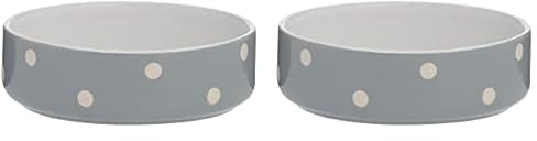 Mason Cash Grey Polka Dot Pet Bowl, 13 cm (Pack of 2)