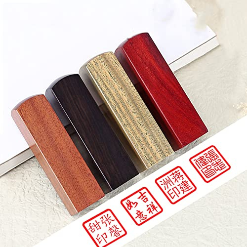 TANZEQI Tampon japonais carré Hanko Chop avec nom chinois - Tampon en bois personnalisé - Papeterie japonaise - Sceau de nom chinois (différentes tailles)