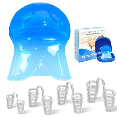 mohito Schnarchstopper–Anti-Schnarch Silikon Zungenhalter & Nasenspreizer Set, Schnarchschiene für Männer & Frauen, Atmen besser, Schlafapnoe reduzieren, wiederverwendbar & BPA-frei​