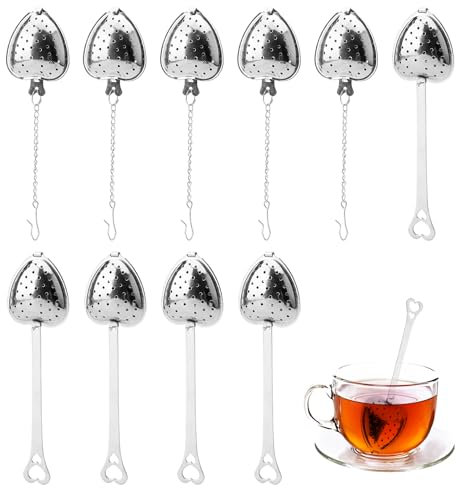 HENGBIRD 10 Pezzi Infusore Tè, Infusore per Tisane, In Acciaio Inox 304 Colino per Il Tè, Filtro Te Infusione, Colino Da Tè, Utilizzabile per Teiere, Tazze Da Tè, Cucina