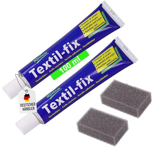 Langlauf Schuhbedarf Textilkleber Waschmaschinenfest 100ml – extra stark & wasserfest – Stoffkleber für Kleidung, Textilien, Baumwolle, Jeans, Leder- Nähkleber – transparent,flexibel&lösungsmittelfrei