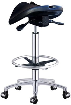 Sadelpall, 360° Rörlig Arbetsstol, Höjdjusterbar Snurrpall, For Barbersalong/skönhetssalong/kontor, Enkel Installation(Height 54-74CM)