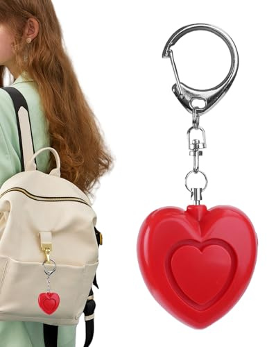 Duroecsain Alarma Personal - 125dB Dispositivo En Forma De Corazón Para Alertas De Protección | Protección De Alarma Seguro Con Llavero Con Luz | Para Mujeres, Niñas Niños Mayores Caminar Solos