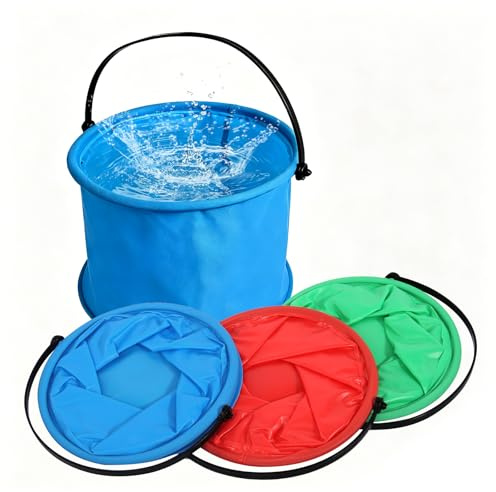 8 stycken vikbar hink 2 l bärbar strand vikbar hink multifunktionell färgglad liten hink för camping fiske strand