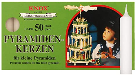 Knox Pyramidenkerzen weiß 14 x 70 mm, 50 Stück