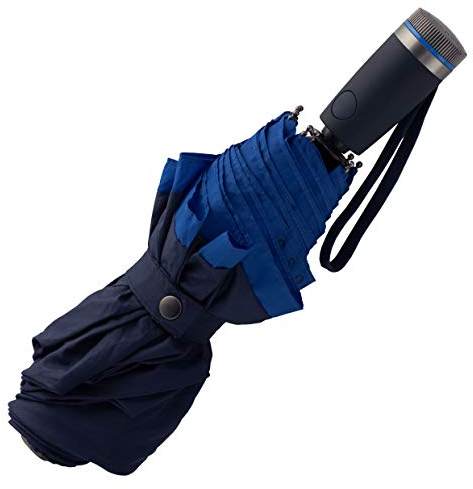 Hugo Boss Gear Regenschirm Taschenschirm aus Polyester in der Farbe Blau, Maße offen: Länge ca. 62 cm, Durchmesser ca. 104 cm, HUF007L