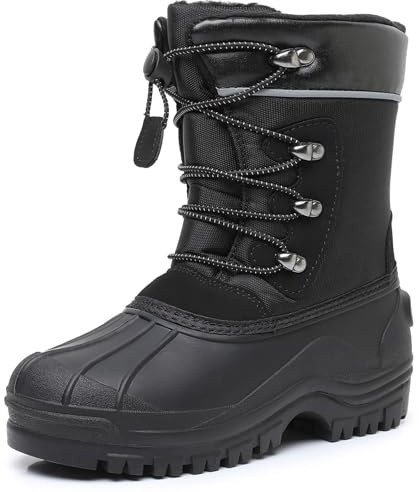 Apakowa Kids Boys Girls Winter Snow Boots Waterproof Outdoor Insulated Snow Boots (Little Kid/Big Kid)