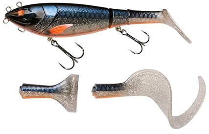 Berkley Zilla Tailswinger, Fishing Hook, Hard Lure, First Jointed Tailbait on the Market With Amazing Swimming Action and Huge Versatility, PredatorFishing, Pike, Unisex, Two Tone Fegis, 56g | 140mm