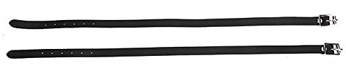 ciciglow Verlängerte Sporenriemen aus Leder mit Edelstahlschnalle, 50 cm, Schwarz, Zubehör für Pferdewerkzeuge