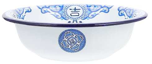 HEMOTON 1 Pc Tazón De Sopa Vintage Comercial Esmalte Cuenco Para Servir Comida Fuente Redonda Para Servir Cuenco De Sopa Antiguo Cuenco Irrompible Chapuzón De Merienda Cerámica Plato Hondo